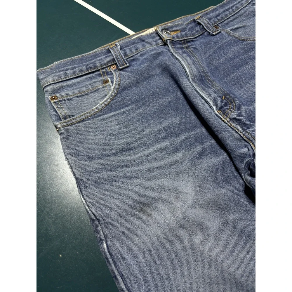 Vintage Levis 517 Bootcut Jeans 34x31 Blue Faded Distressed Denim Western Y2K